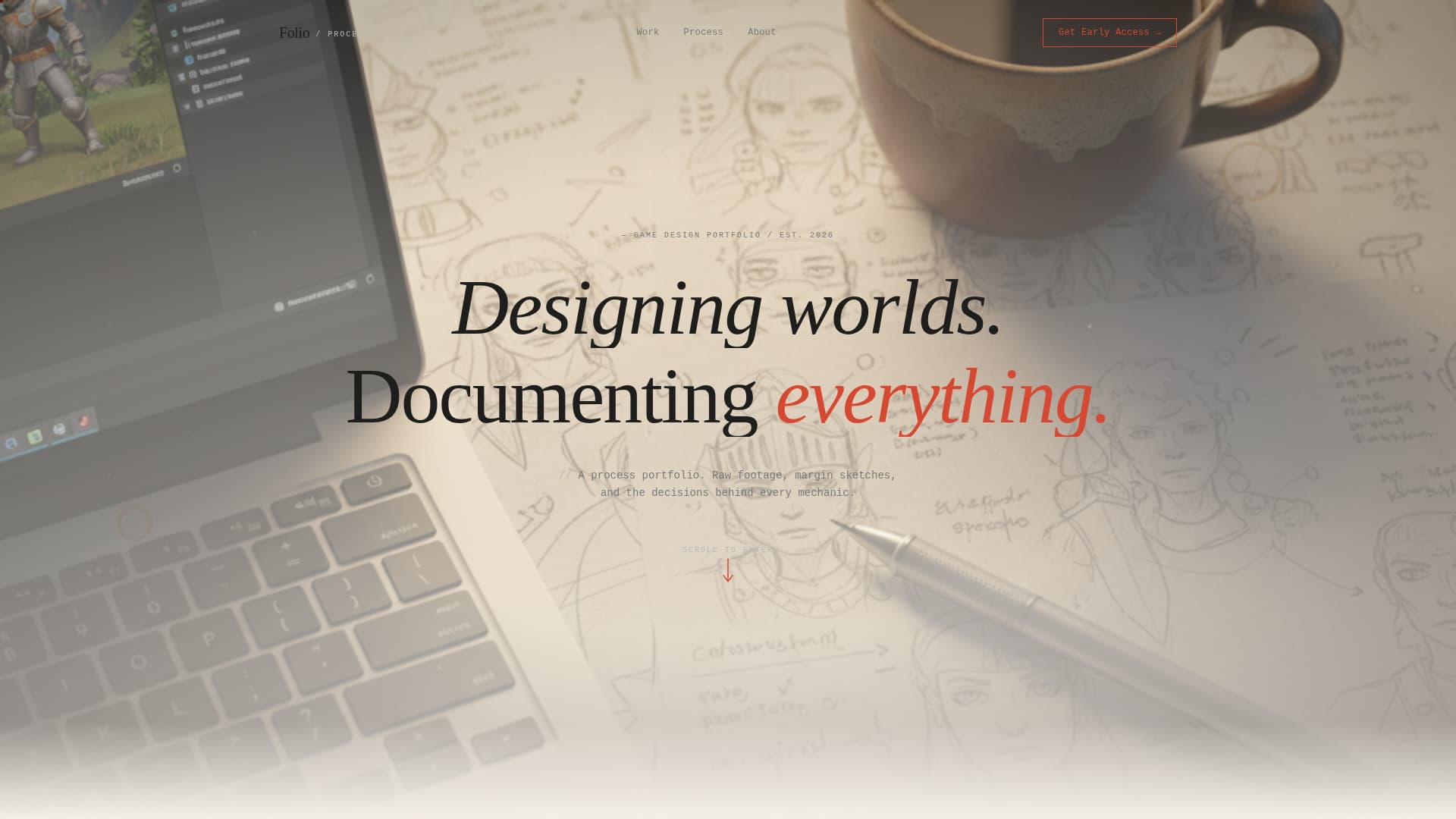Folio - Immersive Game Designer Landing Page Template