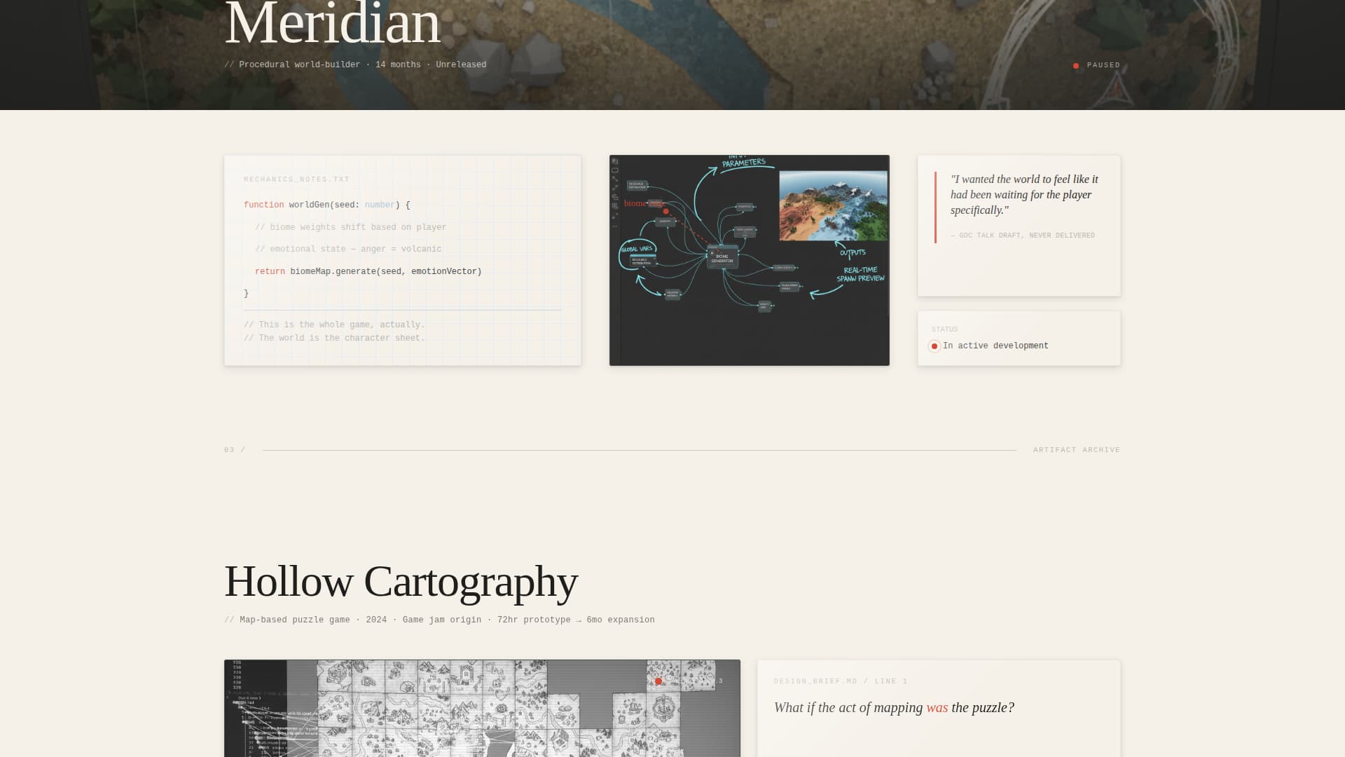 Folio - Immersive Game Designer Landing Page Template
