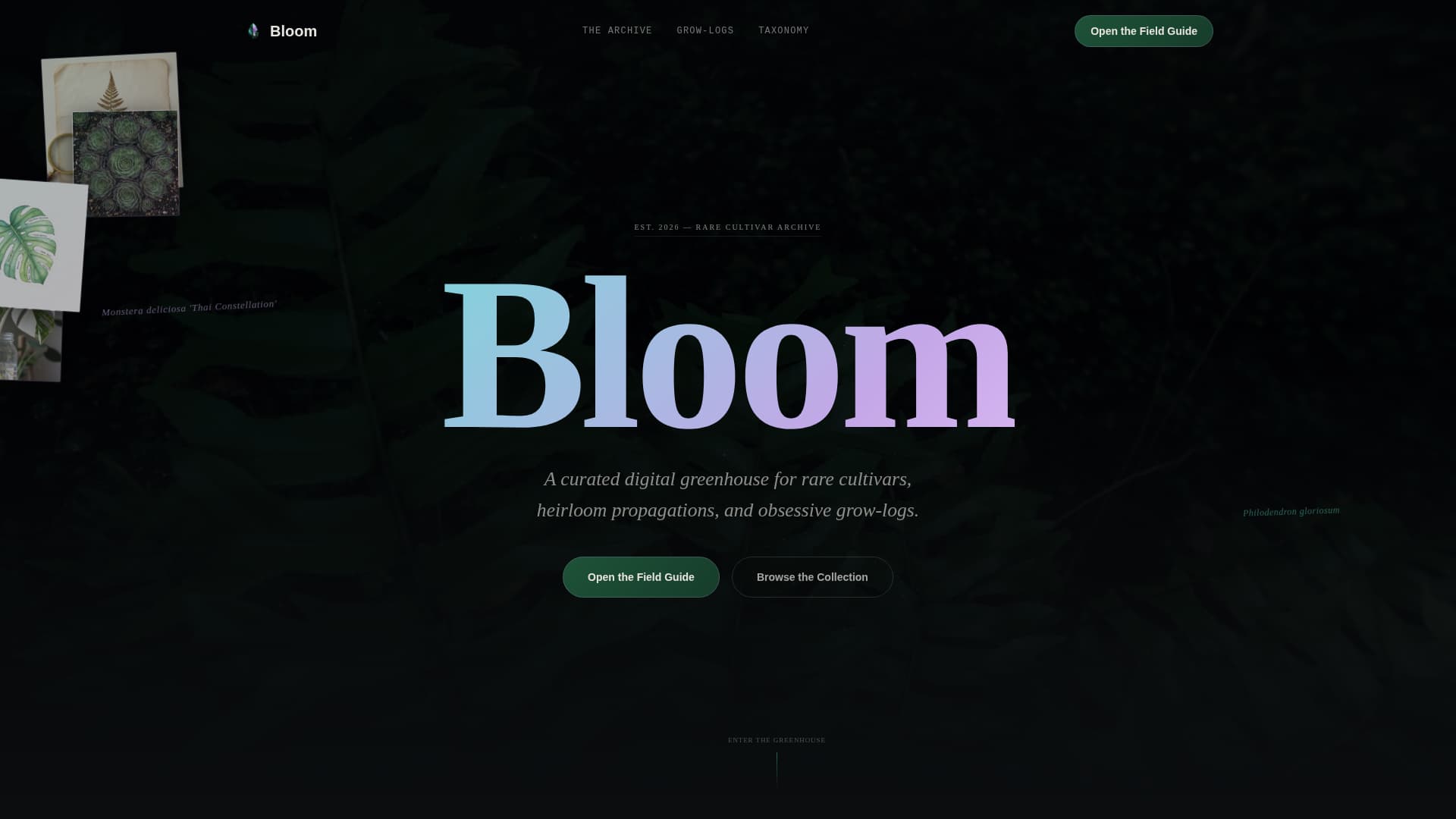 Bloom - Immersive Plantcollection Landing Page Template