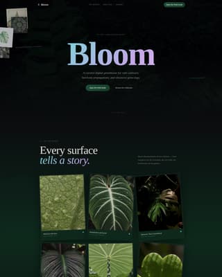 Bloom - Immersive Plantcollection Landing Page Template
