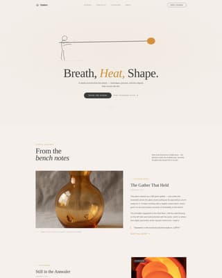 Gather - Artisan Glassblower Landing Page Template