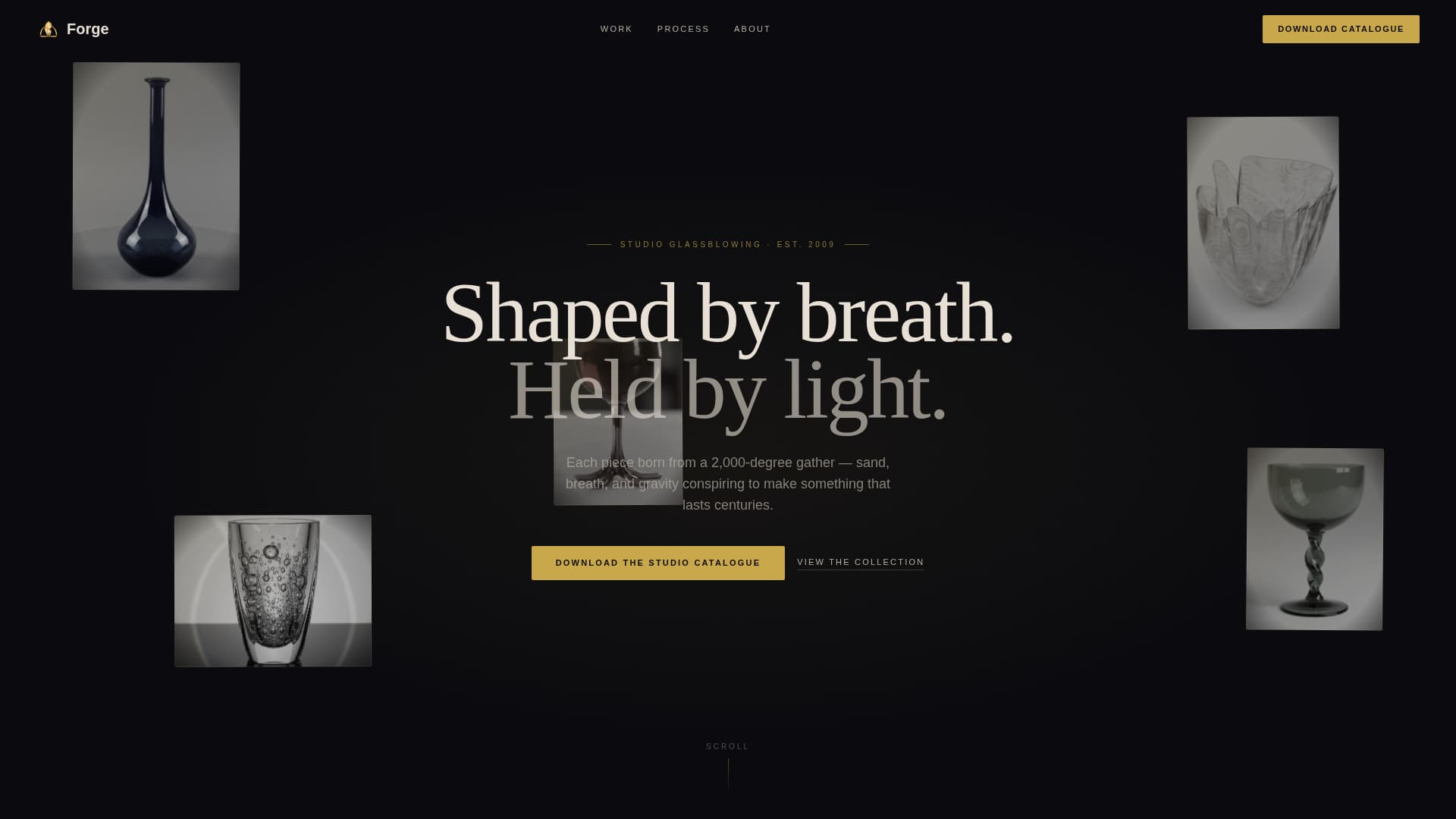Forge - Cinematic Glassblower Landing Page Template