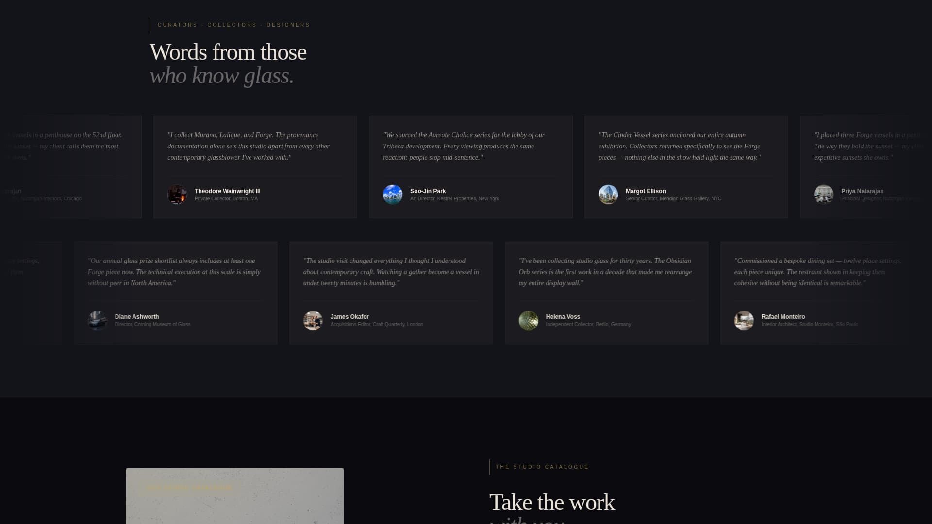 Forge - Cinematic Glassblower Landing Page Template