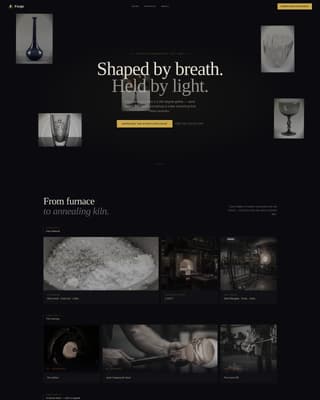 Forge - Cinematic Glassblower Landing Page Template
