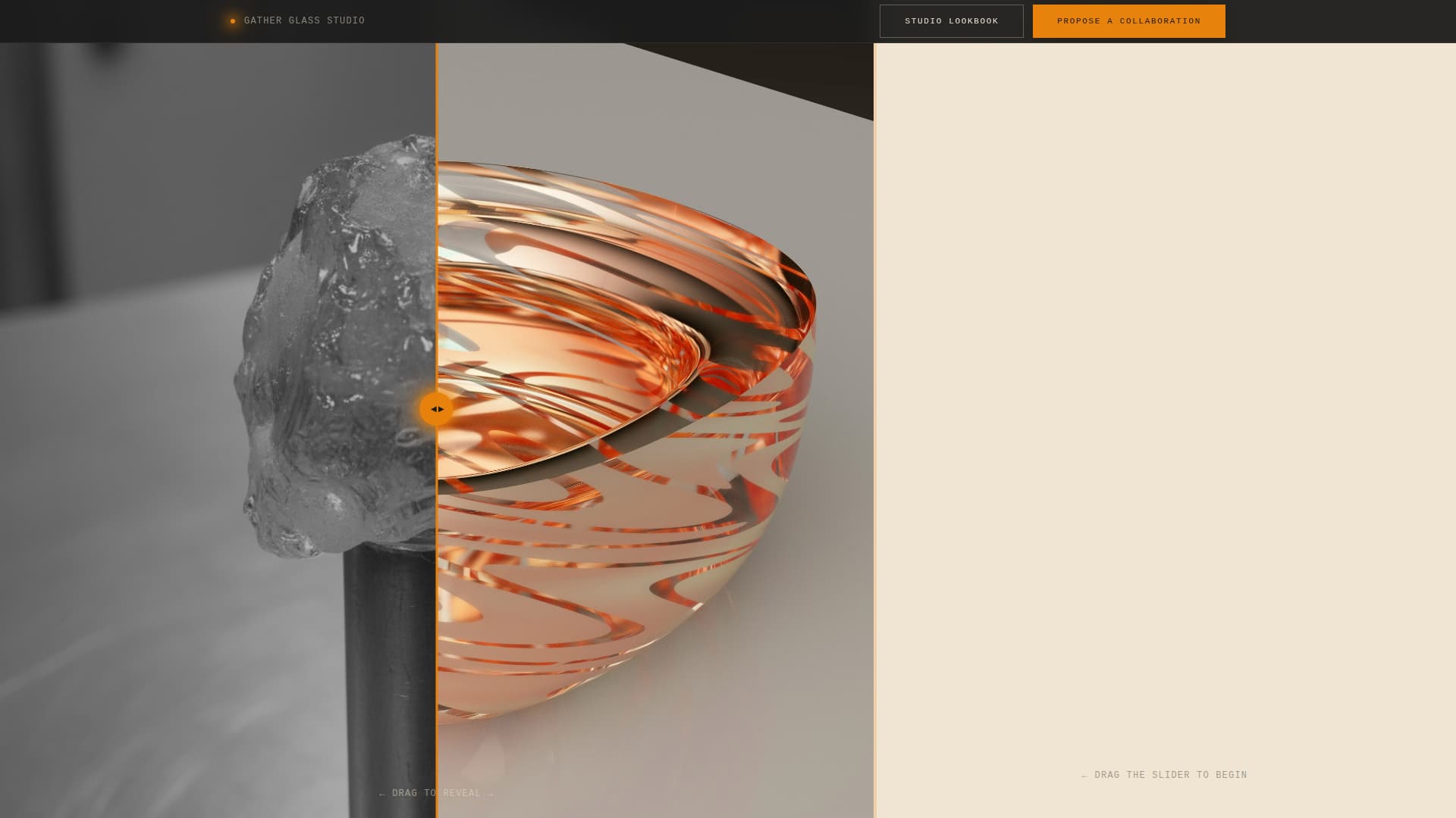 Gather - Captivating Glassblower Landing Page Template