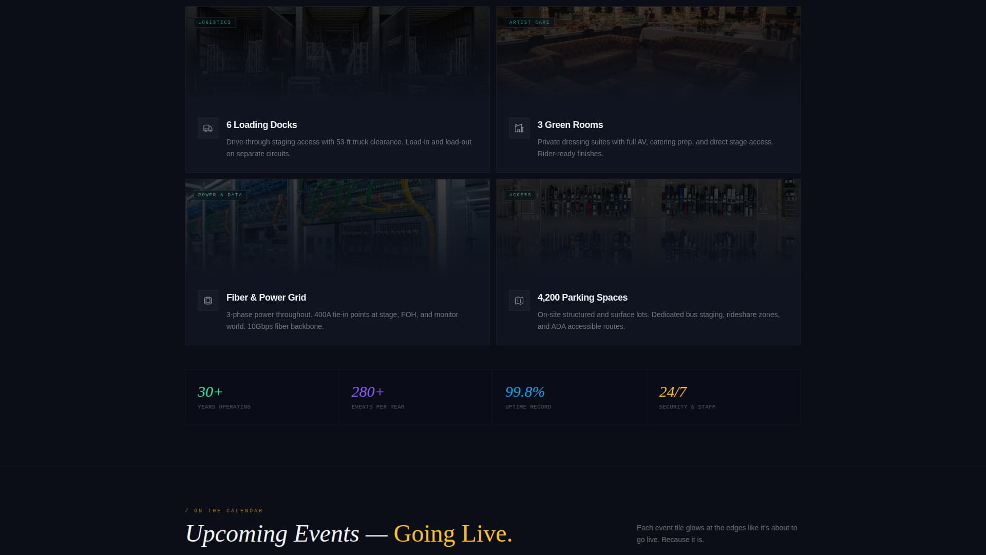 Amphitheater - Electrifying Venue Landing Page Template