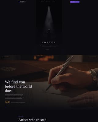 Roster - Electrifying Artistmanagement Landing Page Template