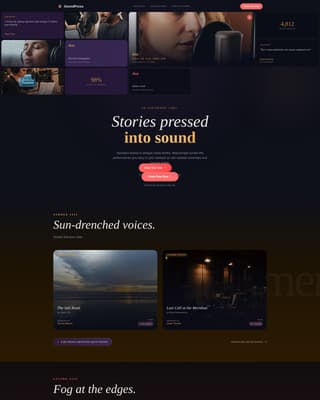 Soundpress - Immersive Audiobook Landing Page Template