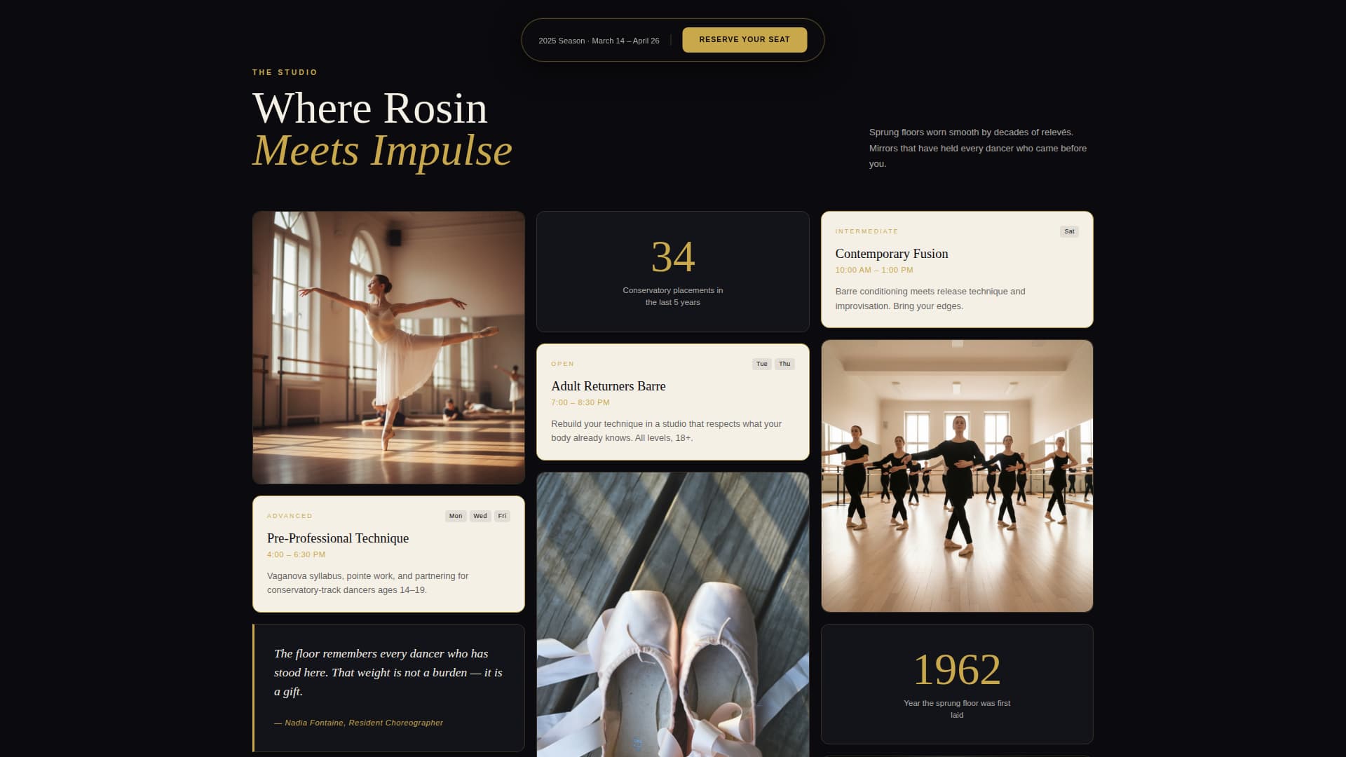 Pointe - Elegant Dance Landing Page Template
