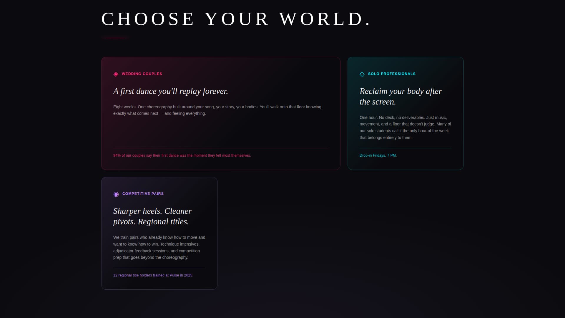 Pulse - Electric Ballroom Landing Page Template