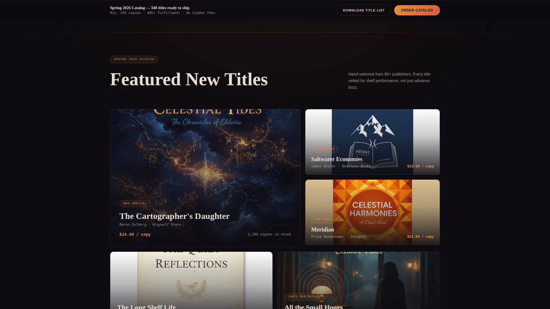 Shelf - Immersive Bookdistribution Landing Page Template