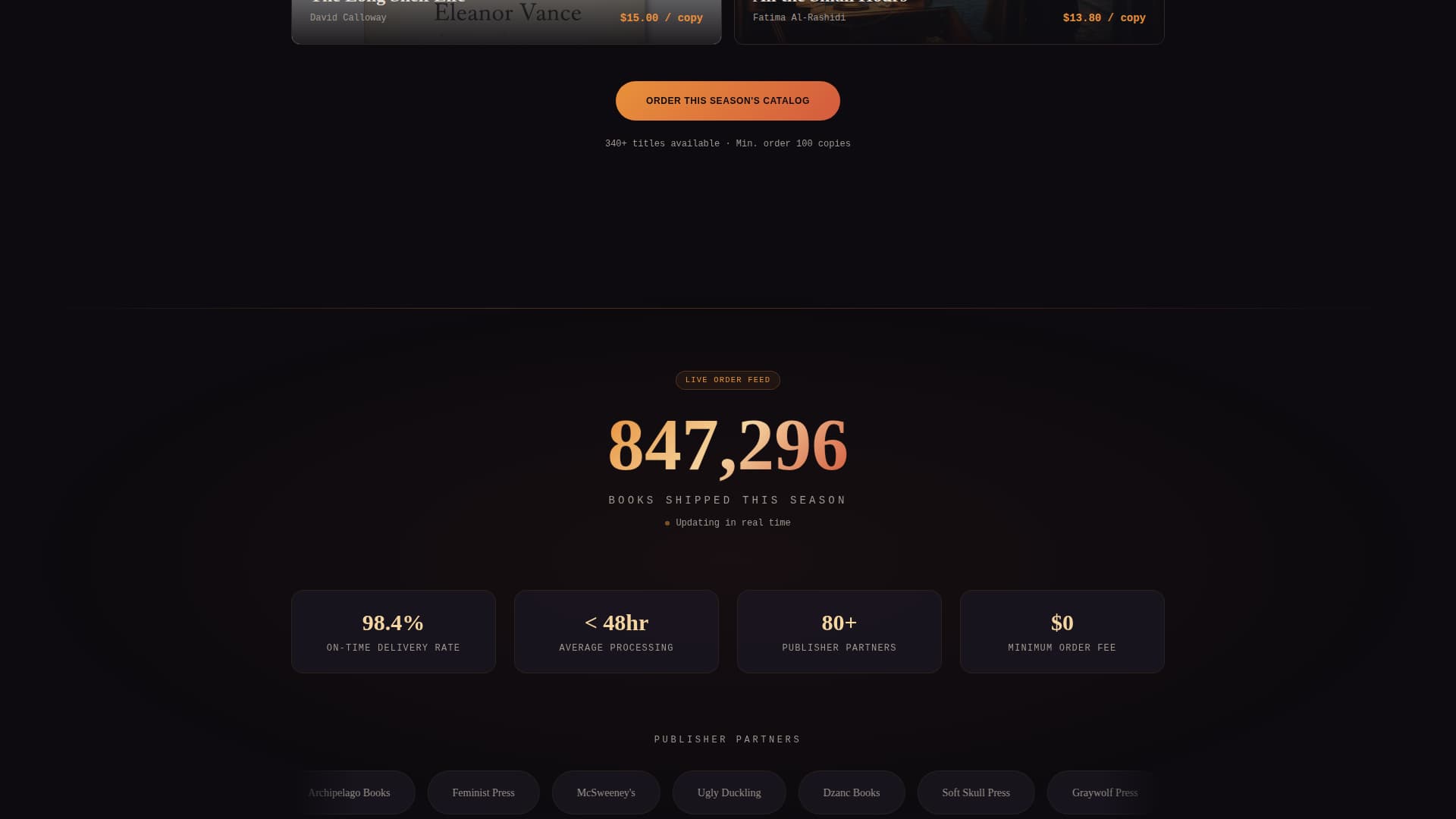 Shelf - Immersive Bookdistribution Landing Page Template