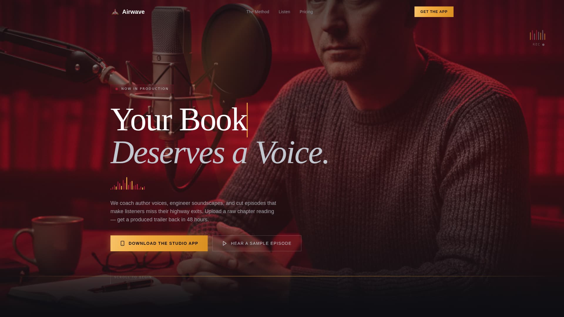 Airwave - Spotlight Bookpodcast Landing Page Template