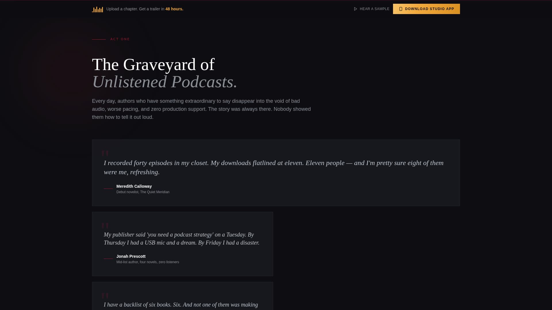 Airwave - Spotlight Bookpodcast Landing Page Template