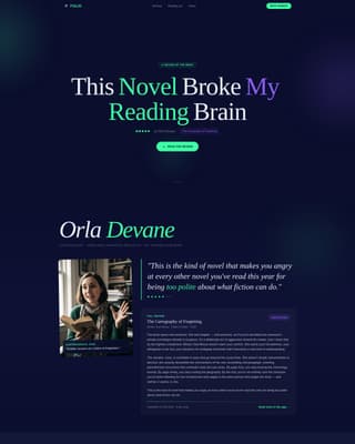 Folio - Electrifying Bookreview Landing Page Template