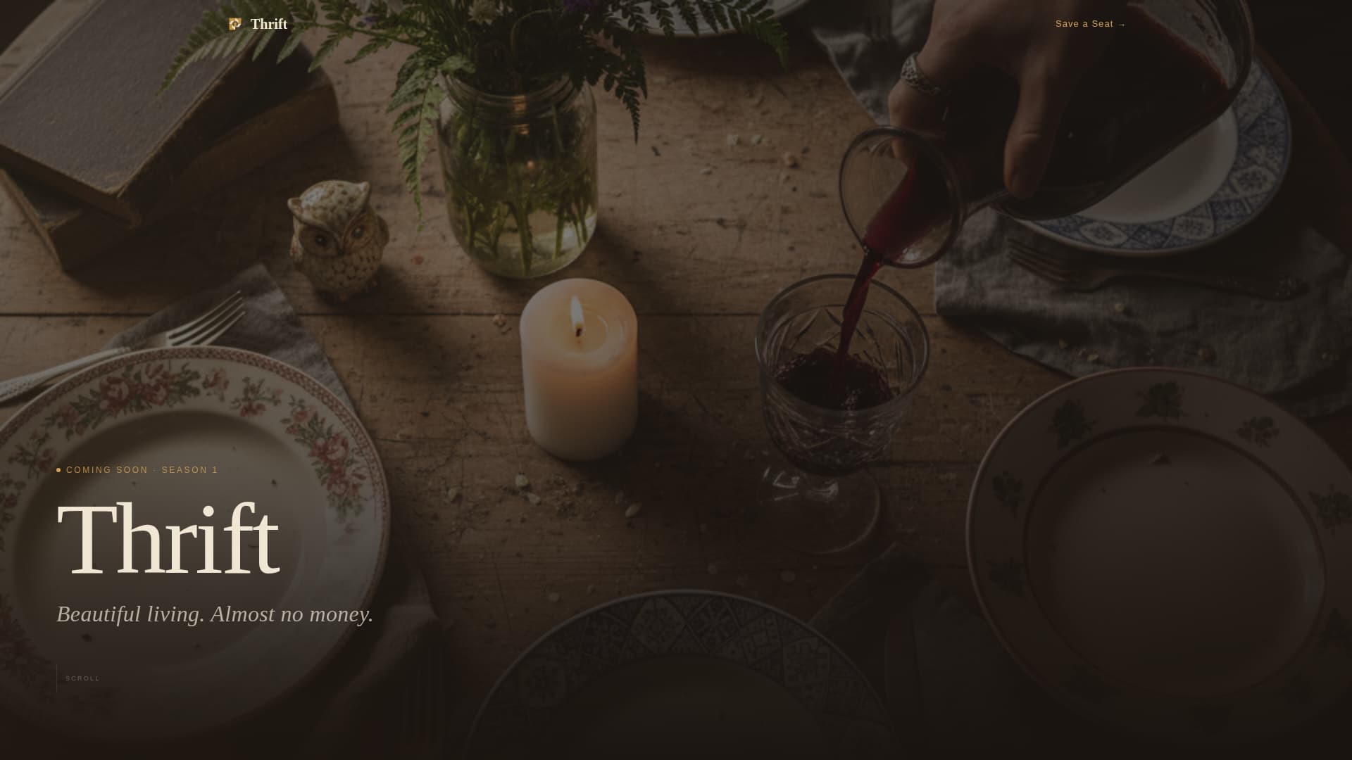 Thrift - Cinematic Budgetliving Landing Page Template