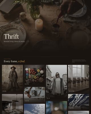 Thrift - Cinematic Budgetliving Landing Page Template