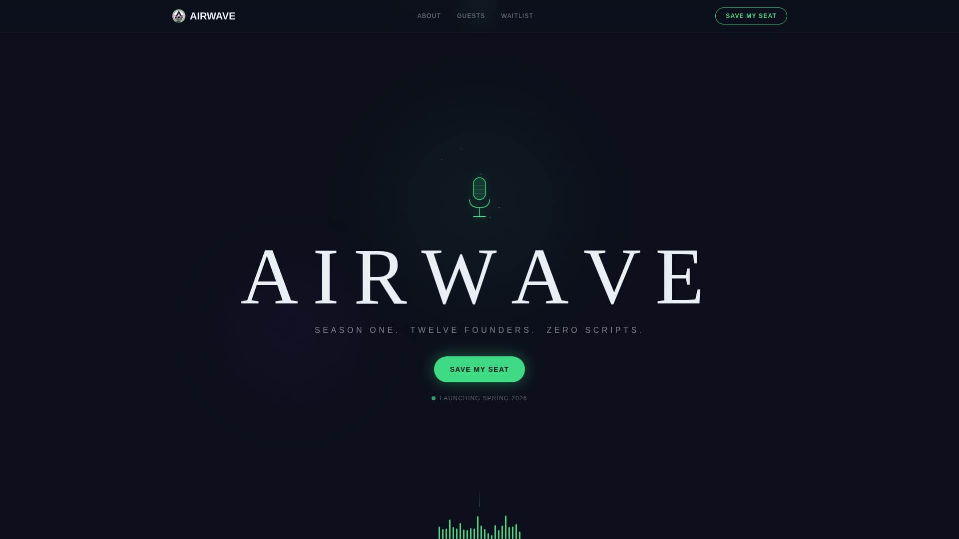 Airwave - Immersive Entrepreneurship Landing Page Template