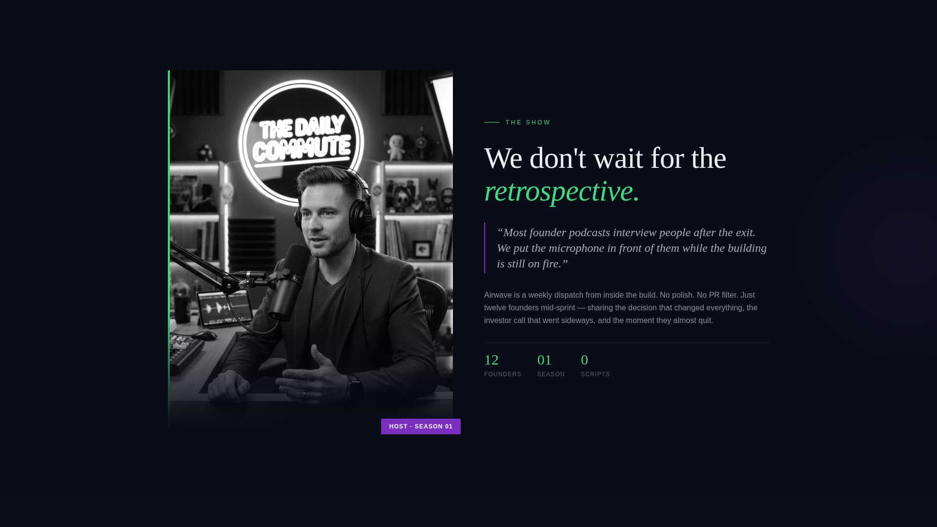 Airwave - Immersive Entrepreneurship Landing Page Template