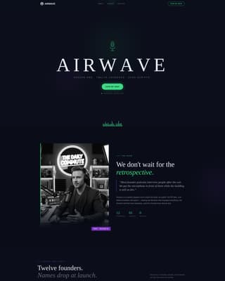 Airwave - Immersive Entrepreneurship Landing Page Template