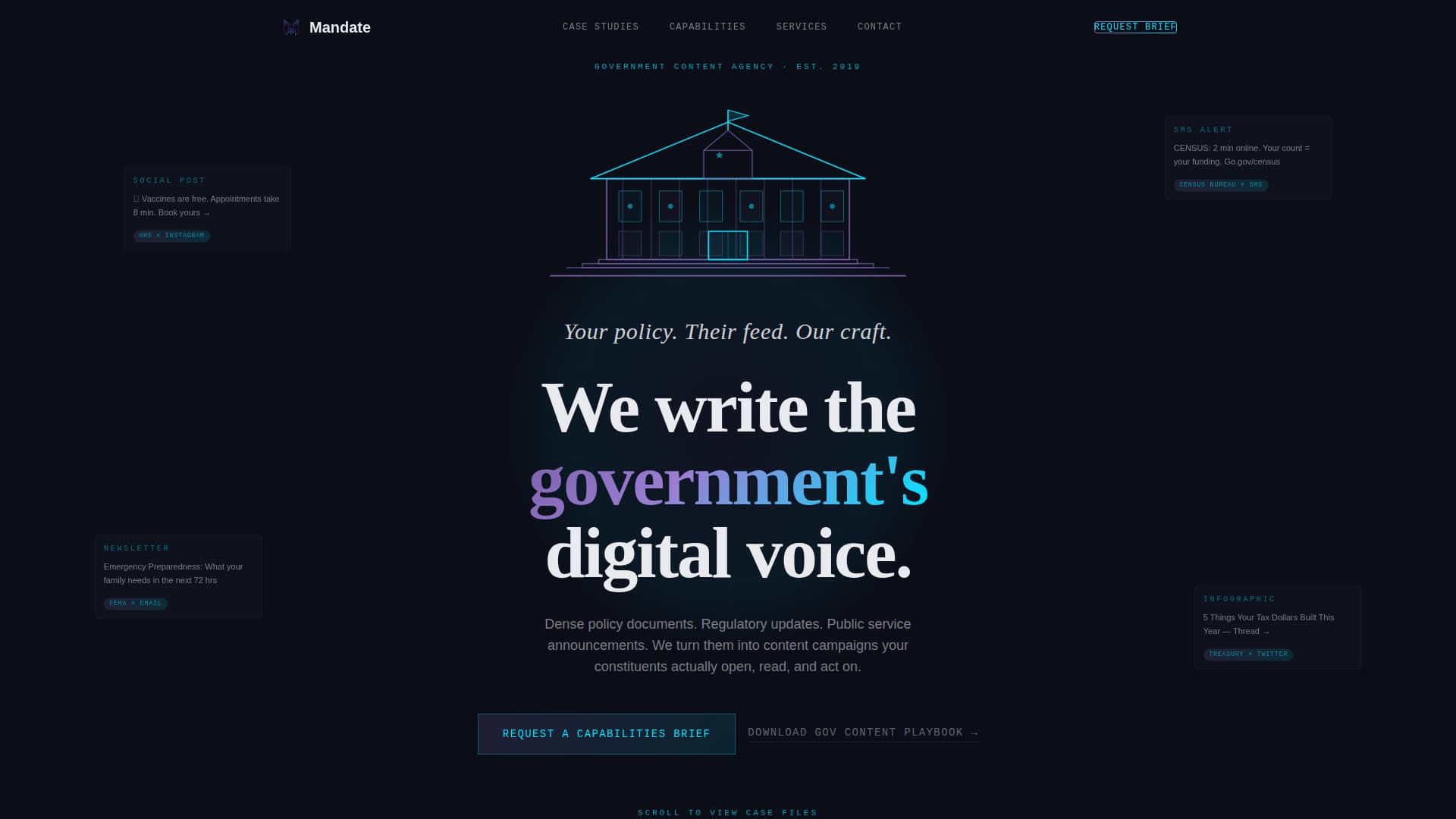 Mandate - Immersive Government Landing Page Template