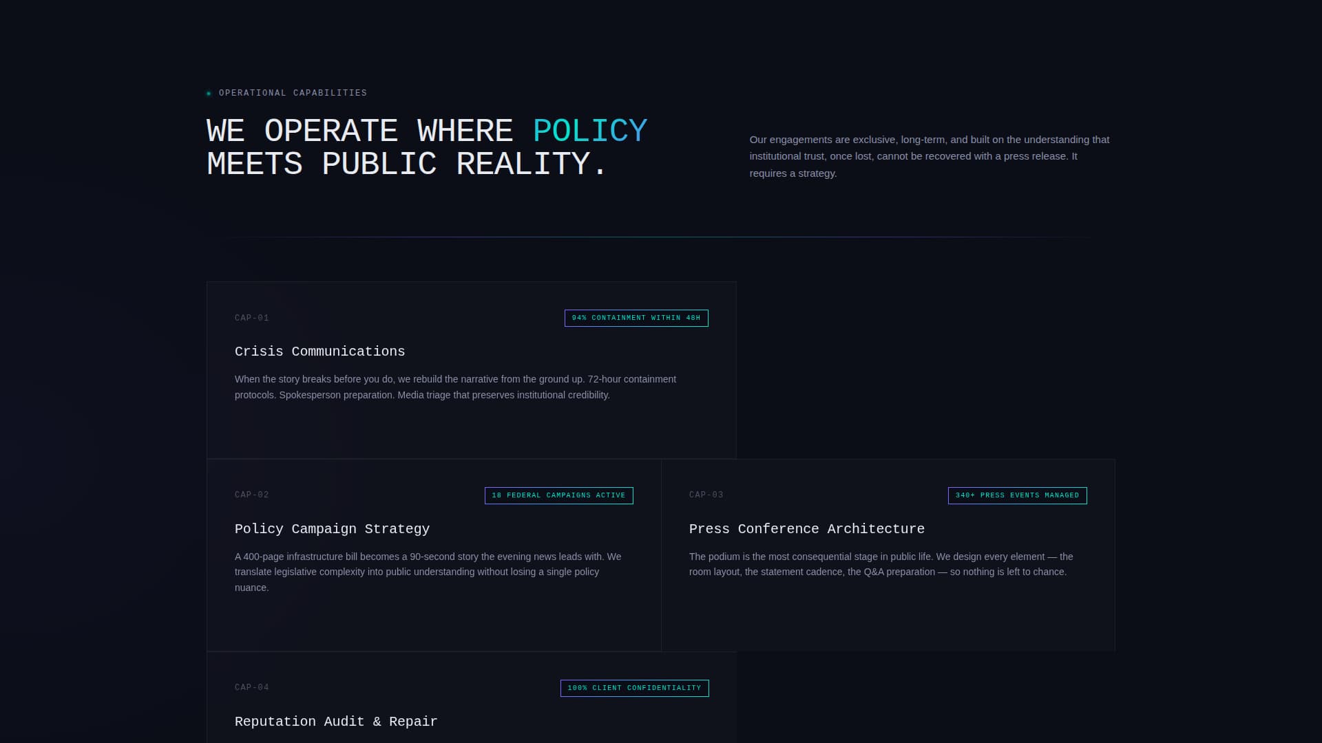 Mandate - Authoritative Government PR Landing Page Template