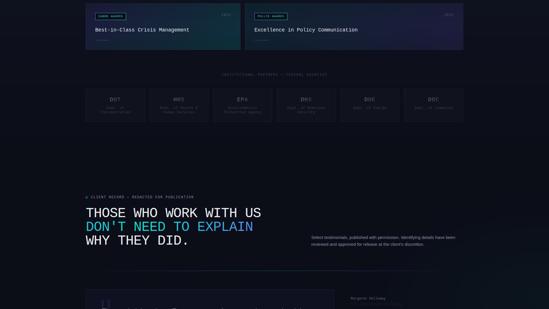 Mandate - Authoritative Government PR Landing Page Template