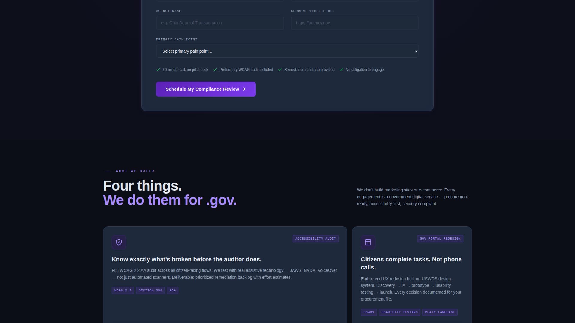 Access — Verified Government Services Landing Page Template