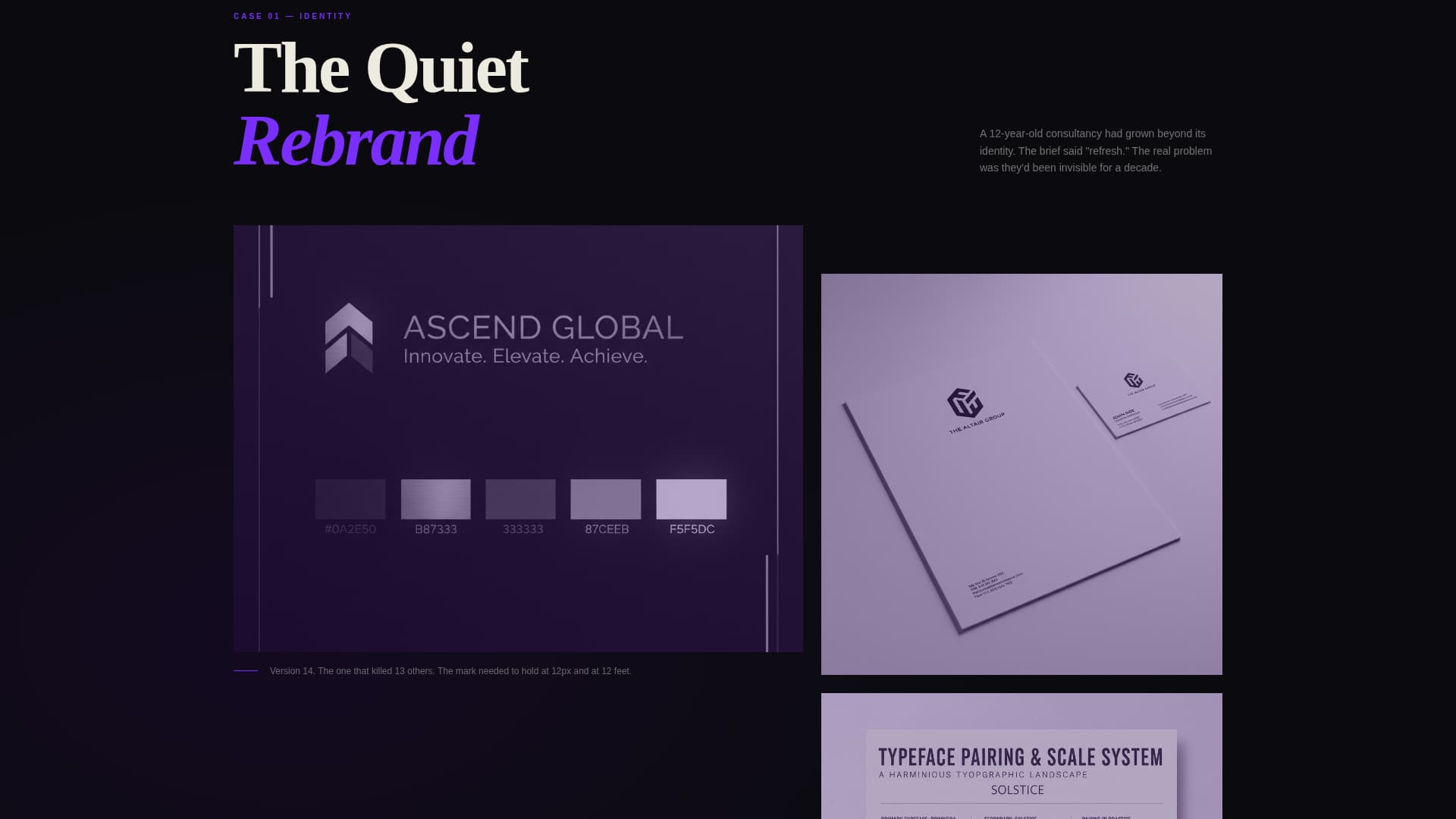 Manifesto - Immersive Designer Portfolio Landing Page Template