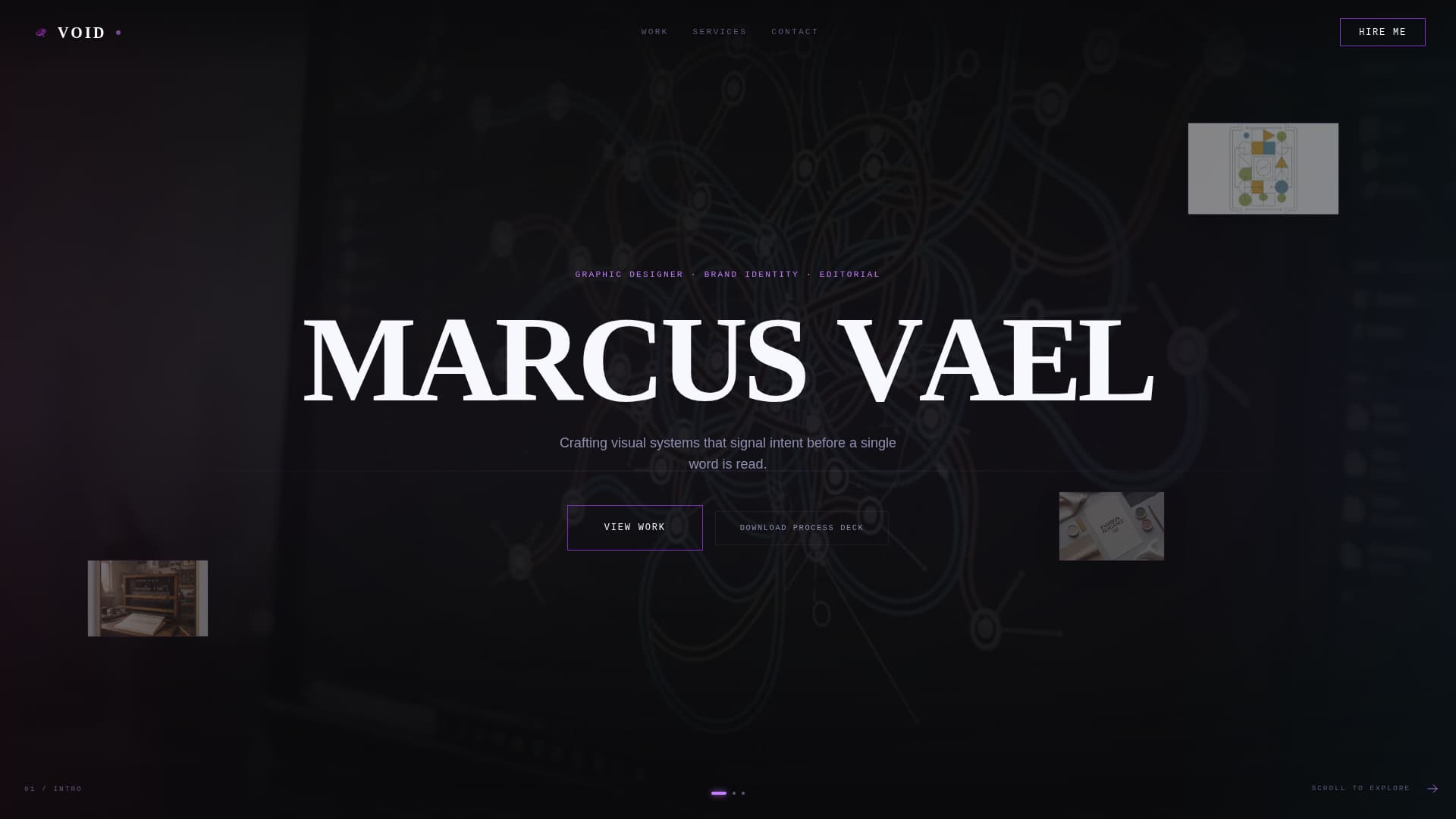 Void - Dark Graphic Designer Landing Page Template