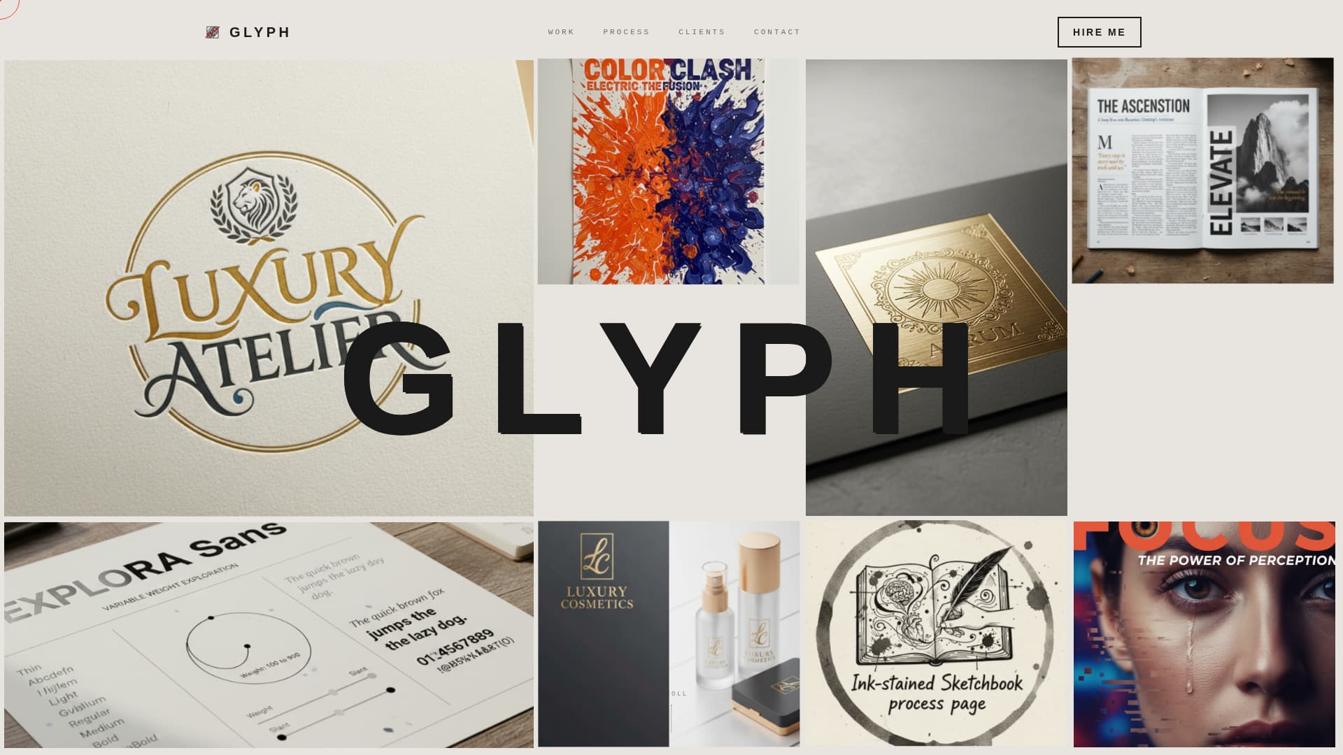 Glyph - Striking Graphic Designer Landing Page Template