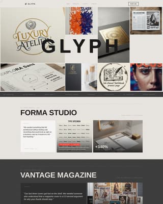 Glyph - Striking Graphic Designer Landing Page Template