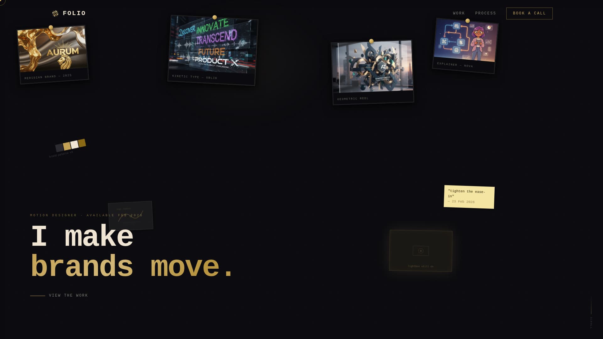Folio - Stunning Motion Designer Landing Page Template