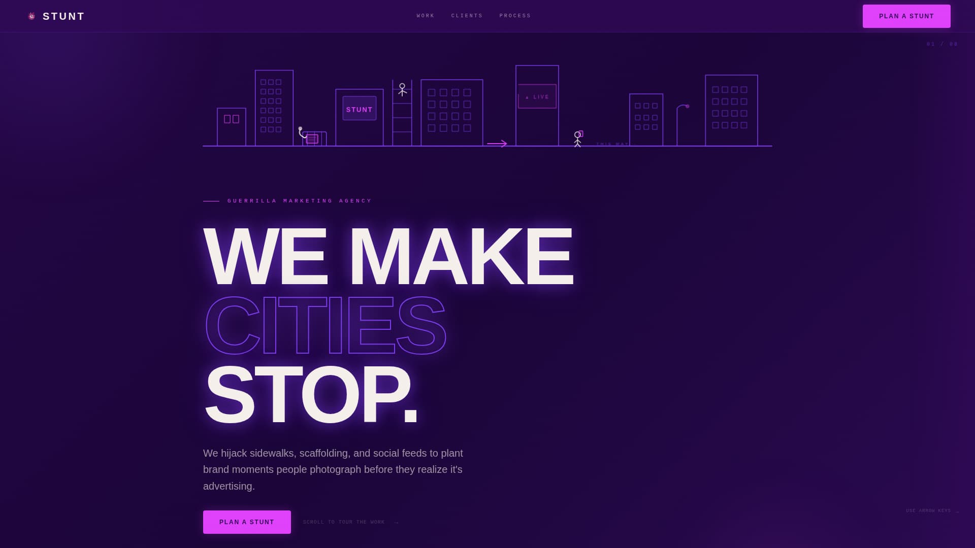 Stunt - Electrifying Guerrillamarketing Landing Page Template