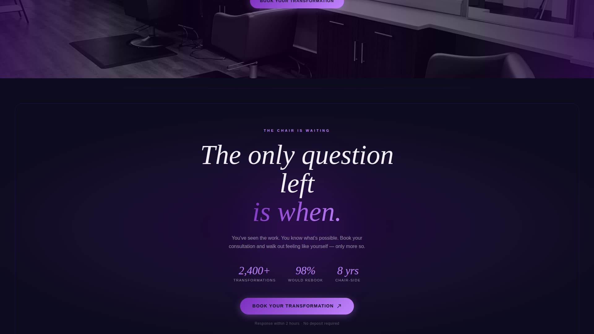 Shears - Stunning Hairstylist Landing Page Template