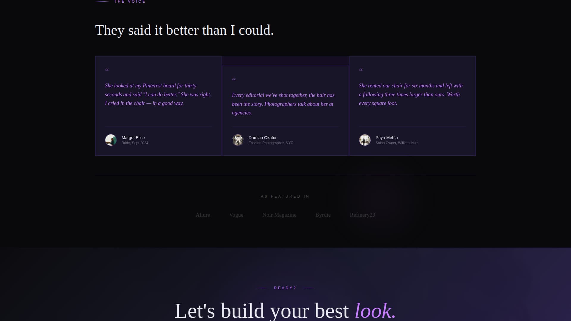 Shear - Stunning Hairstylist Landing Page Template