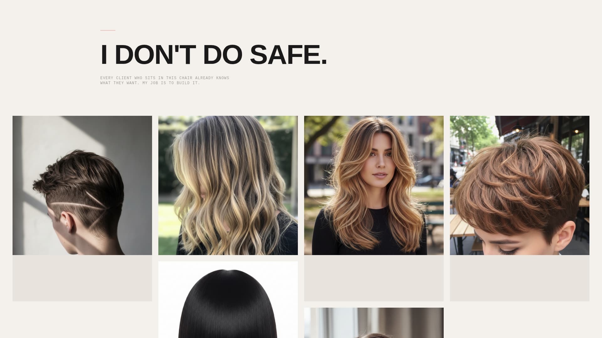 Shear - Unapologetic Hairportfolio Landing Page Template