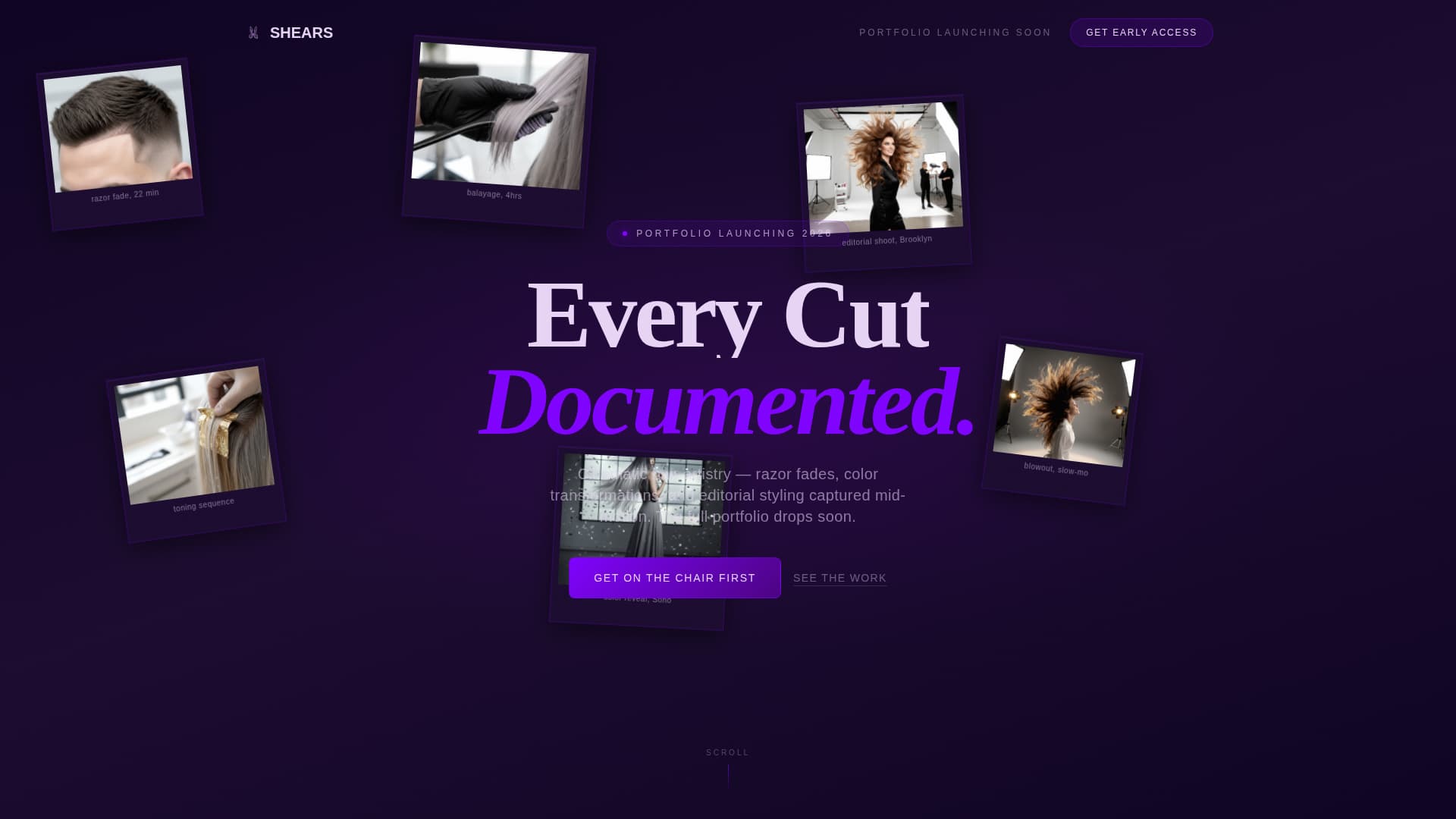 Shears - Cinematic Hairstylist Landing Page Template