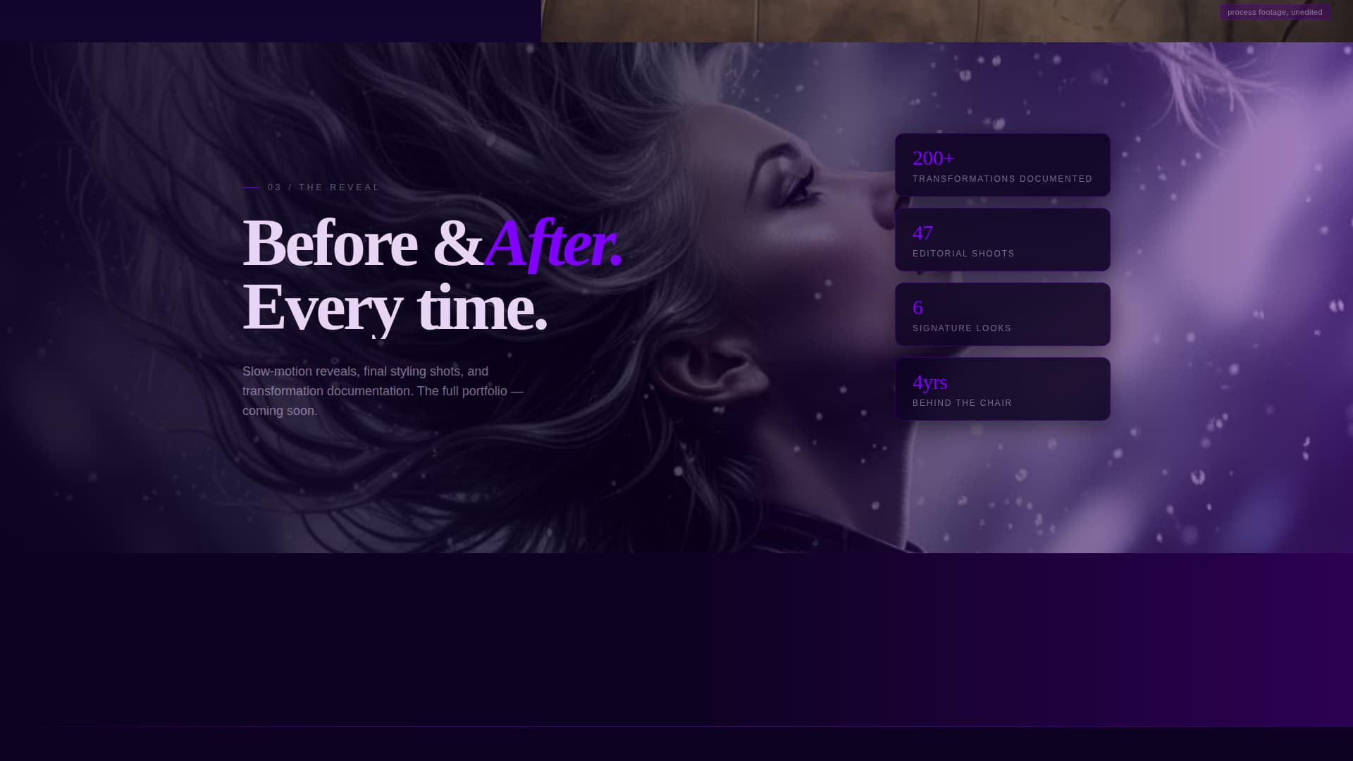 Shears - Cinematic Hairstylist Landing Page Template