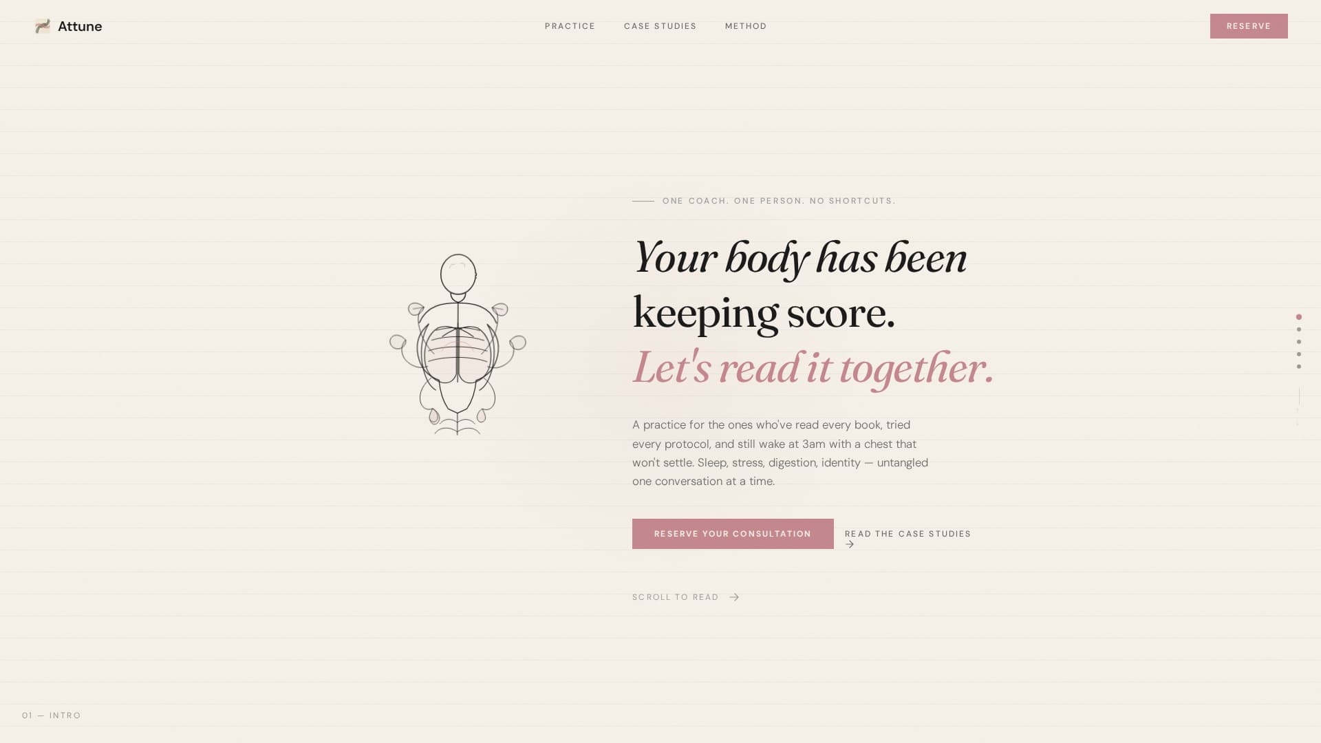 Attune - Transformative Wellness Landing Page Template
