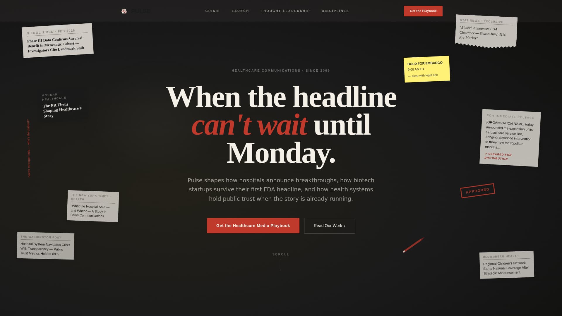 Pulse - Authoritative Healthcare PR Landing Page Template