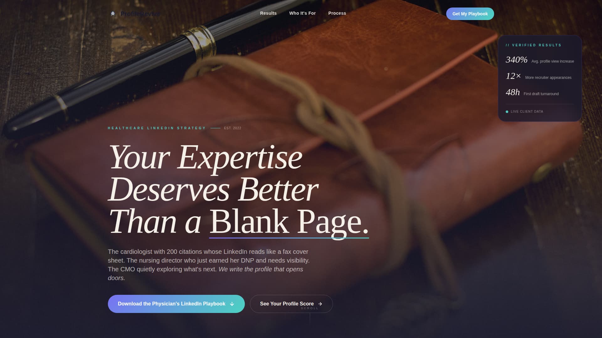 Profilerevive - Authoritative Healthcare Landing Page Template