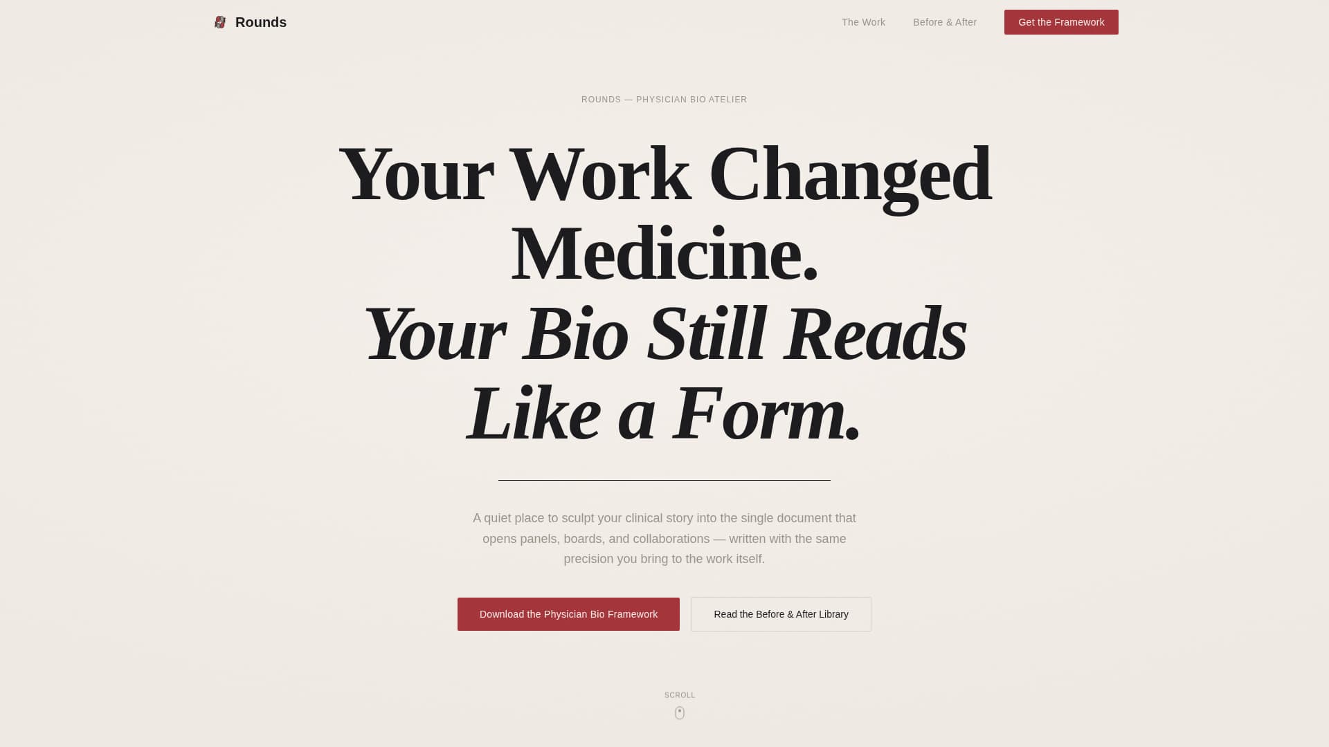 Rounds - Authoritative Healthcareprofessional Landing Page Template