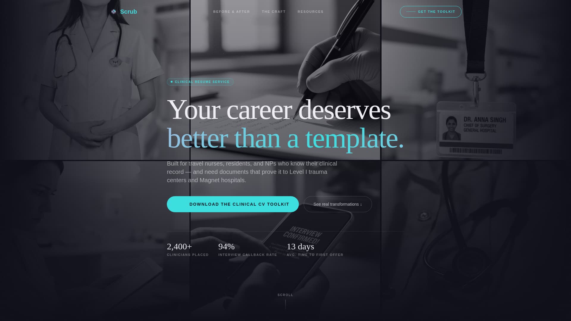 Scrub - Immersive Healthcare Landing Page Template