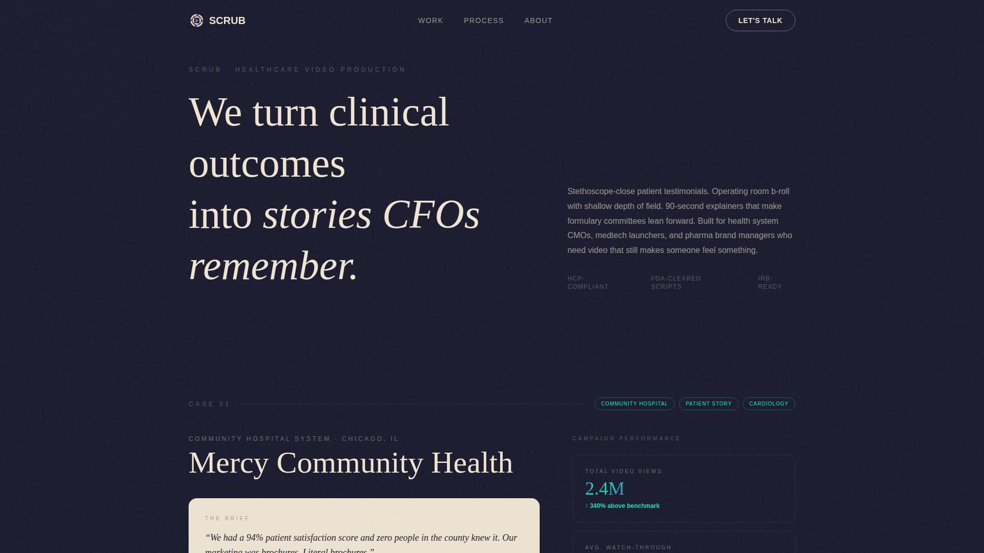 Scrub - Cinematic Healthcare Landing Page Template