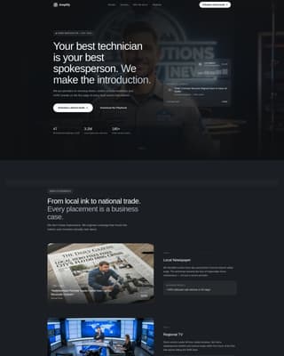 Amplify - Powerful PR Landing Page Template