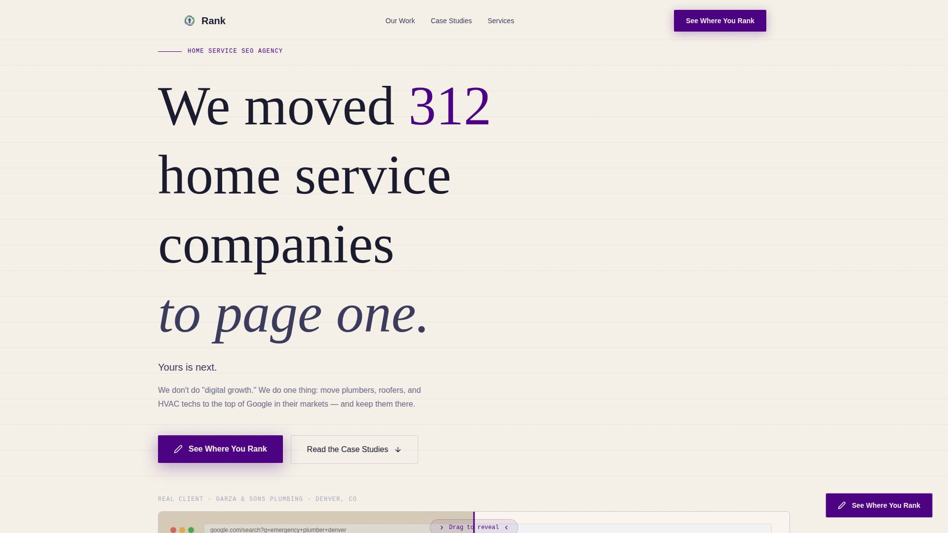 Rank - Powerful Homeservices Landing Page Template