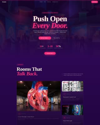 Discovery - Kinetic Museum Landing Page Template
