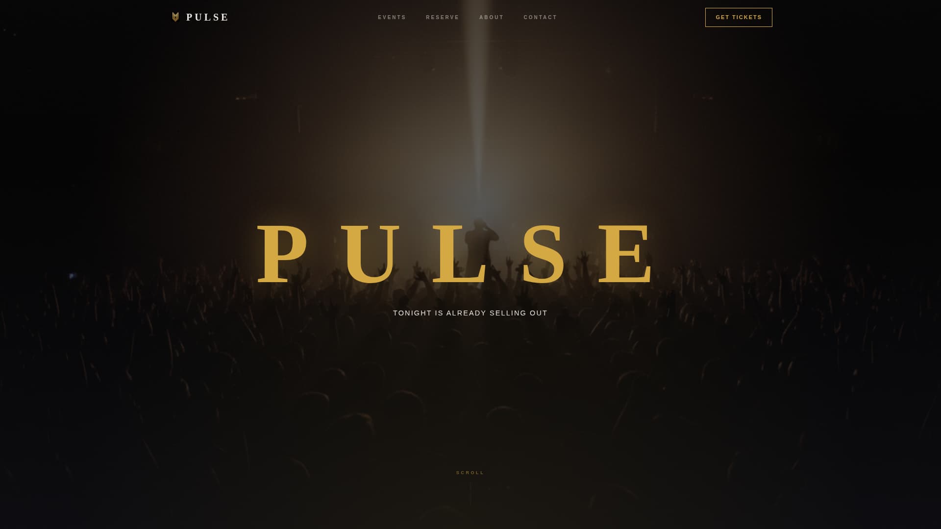 Pulse - Immersive Venue Landing Page Template
