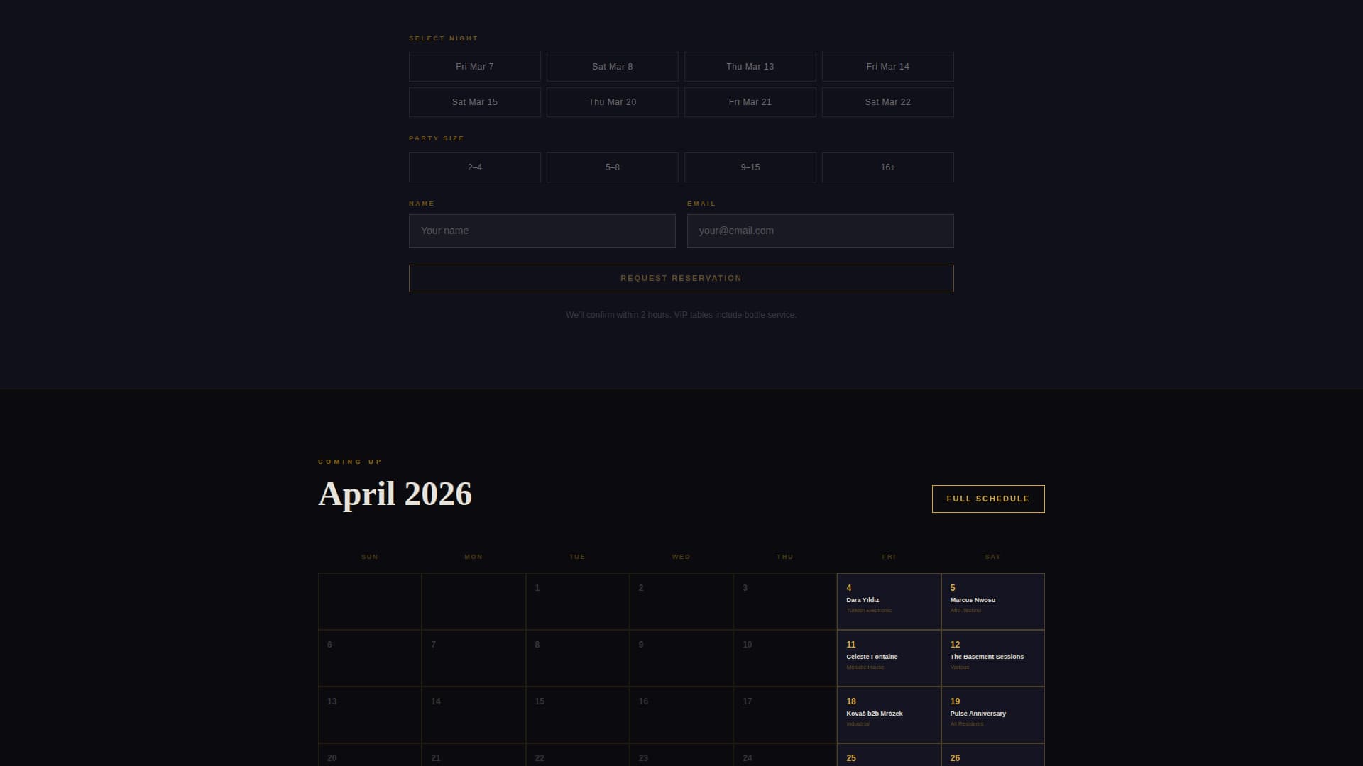 Pulse - Immersive Venue Landing Page Template